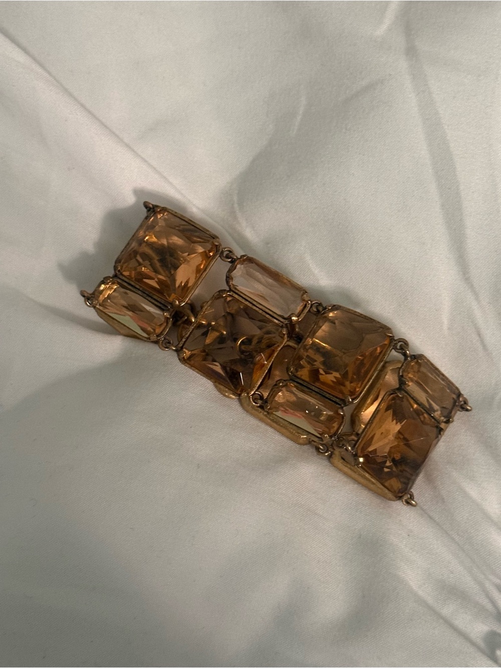 Vintage J.Crew Amber Crystal Cuff Bracelet
